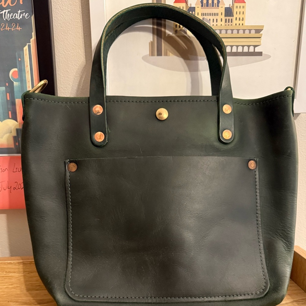 EUC KMM Green Cheaha Mini Travel Tote with matching key loop NO STRAP